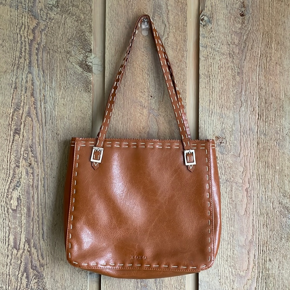 XOXO Brown Vinyl Tote Bag